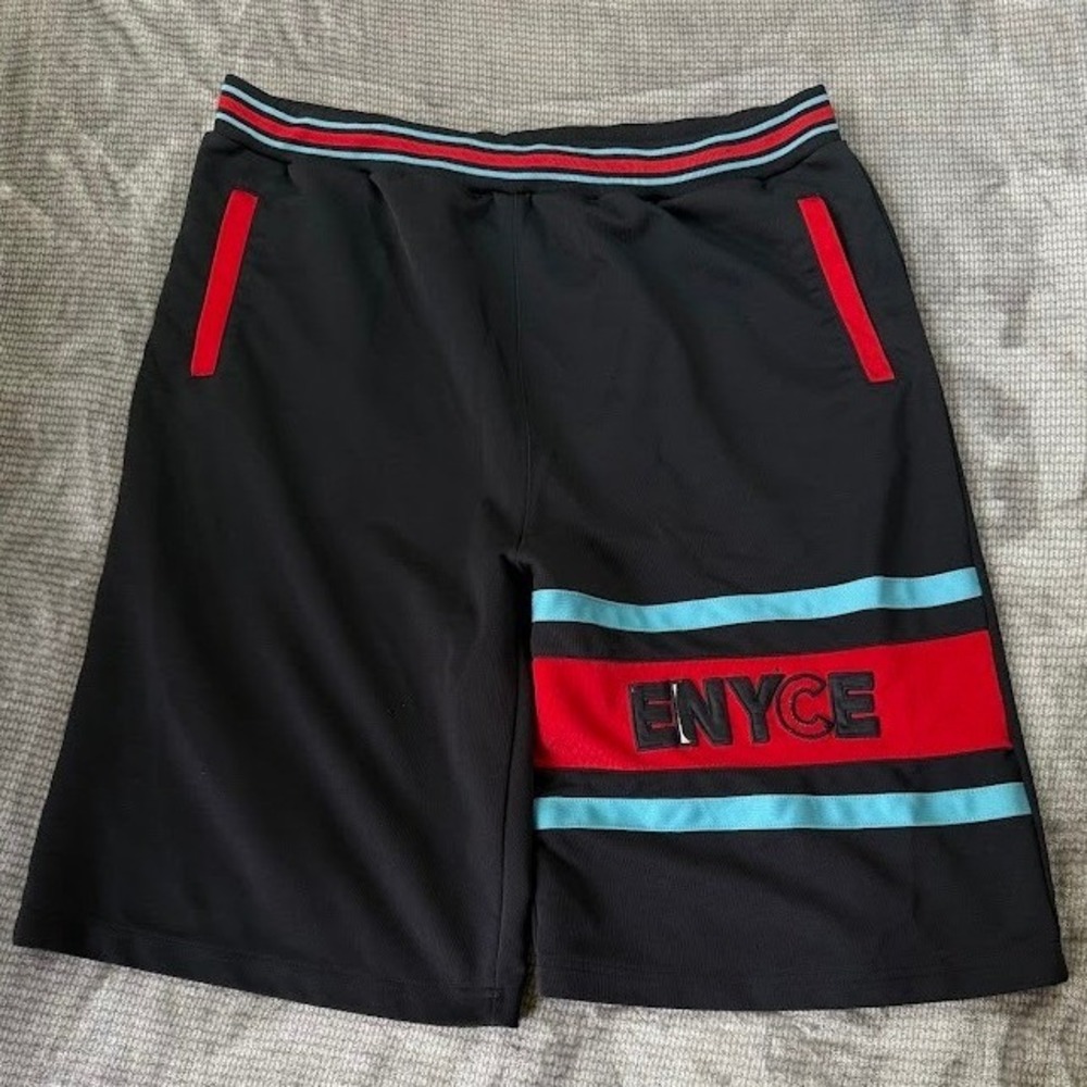 Enyce Men Basketball Shorts 3XL Black Red Blue Embroidered Streetwear Mesh 38x12